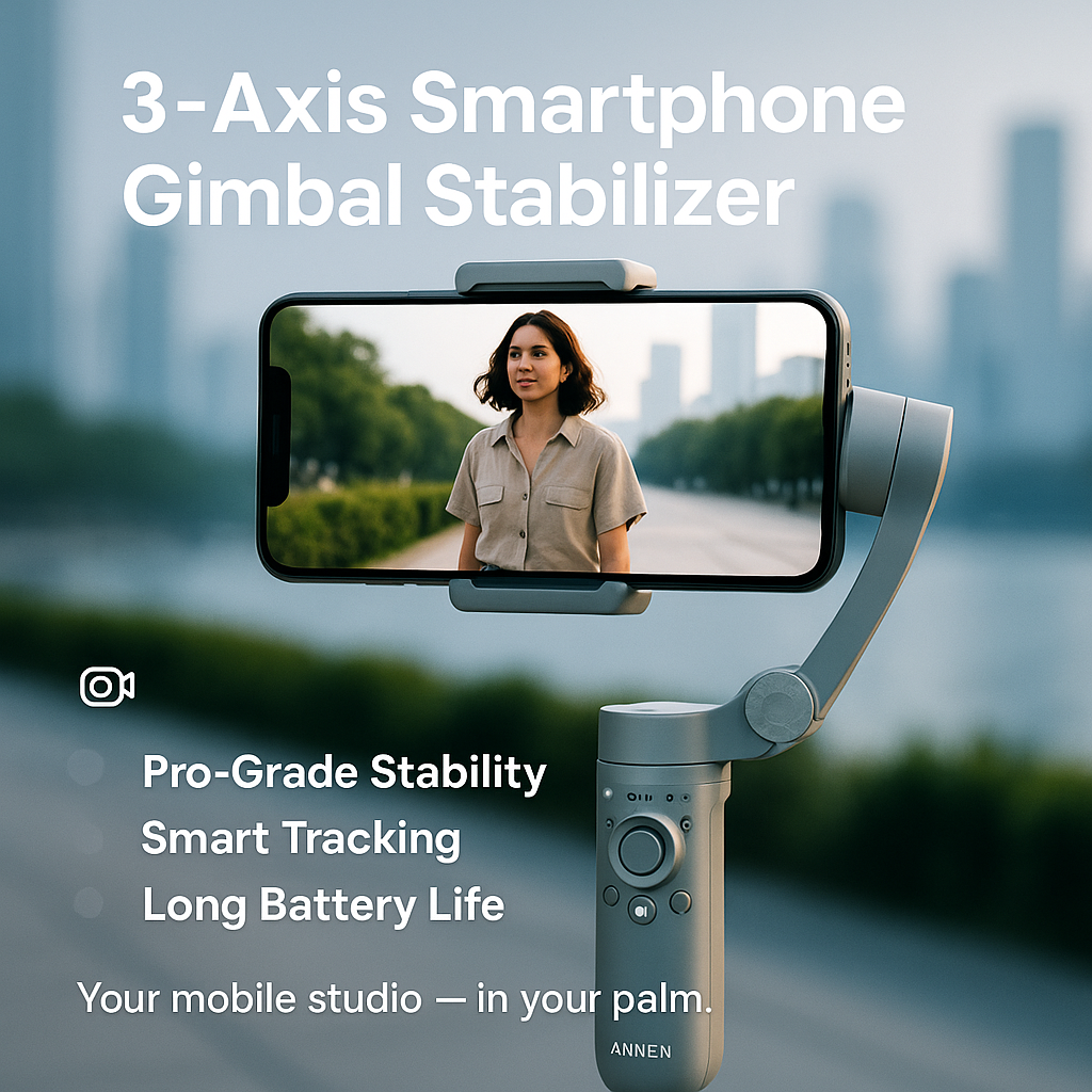 Professional 3-Axis iPhone and Smartphone Gimbal Stabilizer