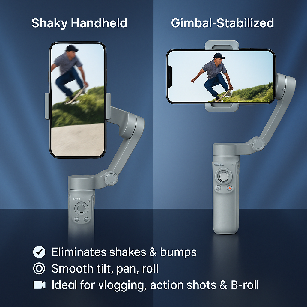 Professional 3-Axis iPhone and Smartphone Gimbal Stabilizer