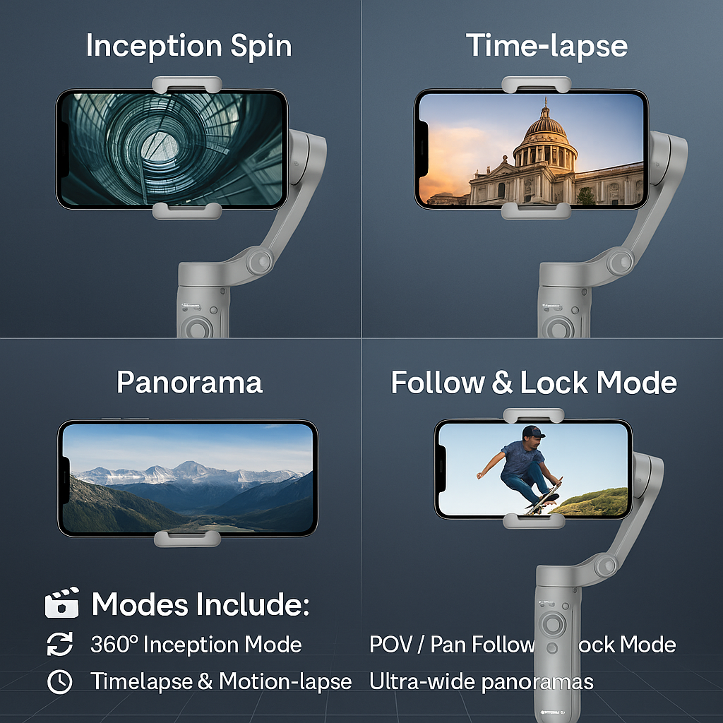 Professional 3-Axis iPhone and Smartphone Gimbal Stabilizer