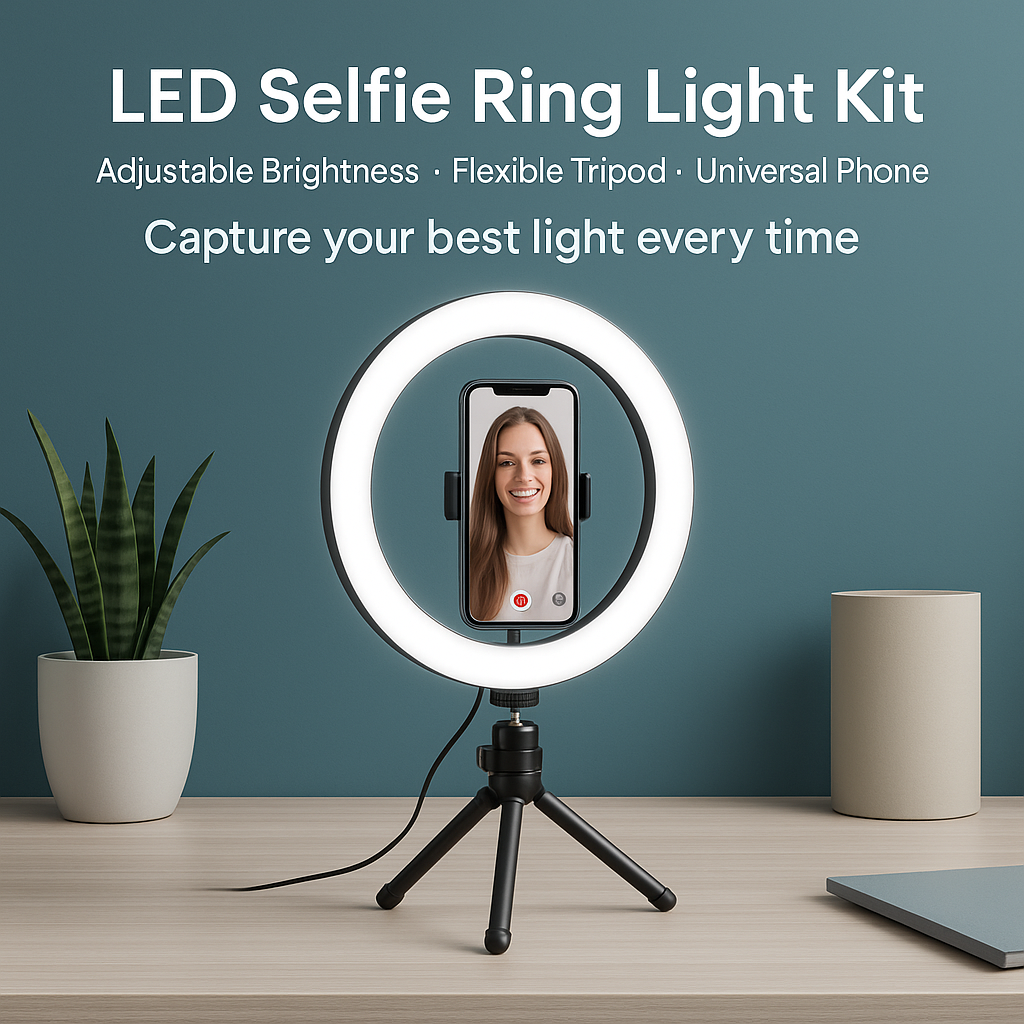 LED Selfie Ring Light with Tripod Stand & Phone Holder