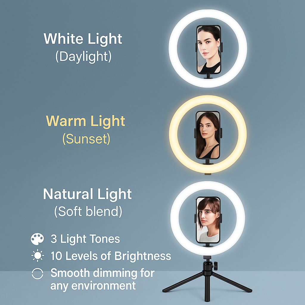 LED Selfie Ring Light with Tripod Stand & Phone Holder