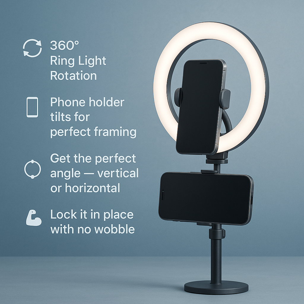 LED Selfie Ring Light with Tripod Stand & Phone Holder