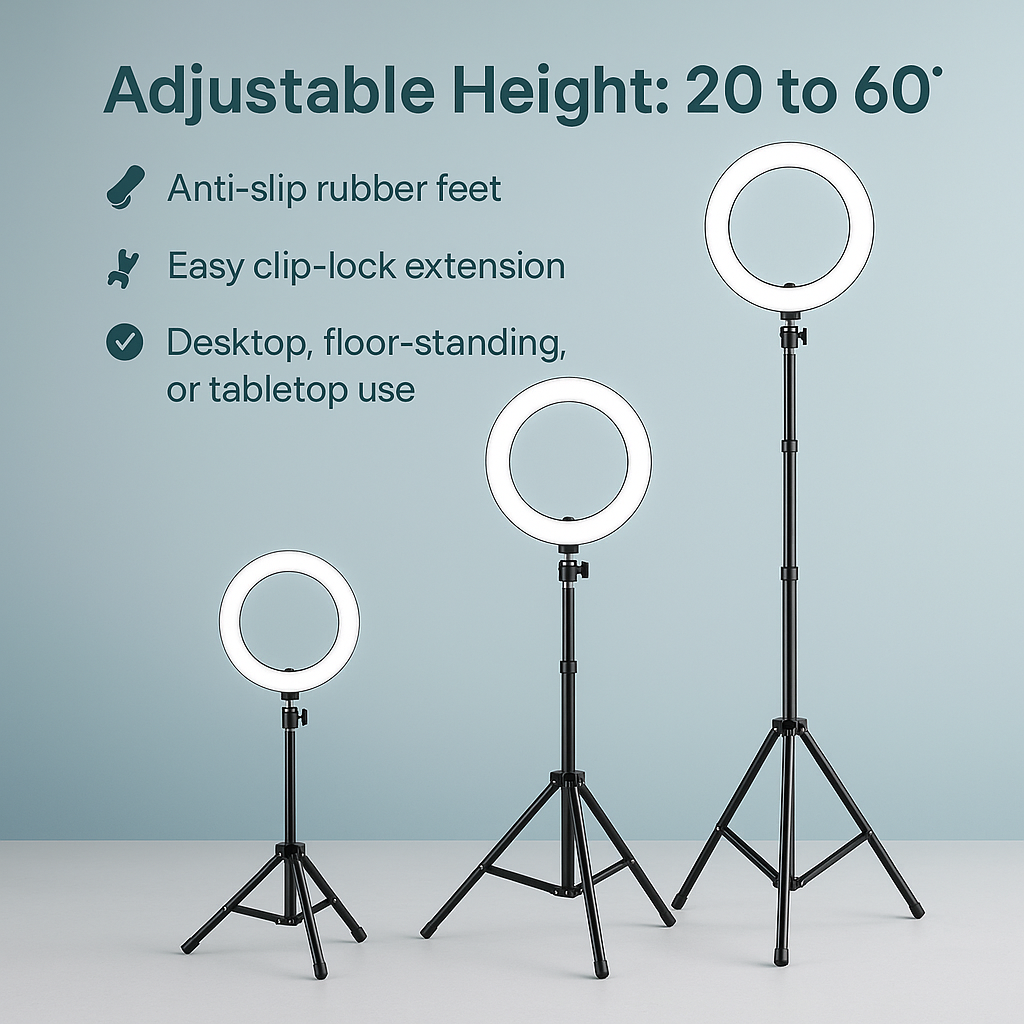 LED Selfie Ring Light with Tripod Stand & Phone Holder