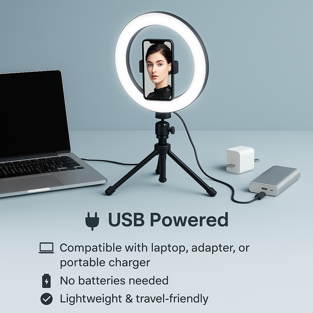 LED Selfie Ring Light with Tripod Stand & Phone Holder