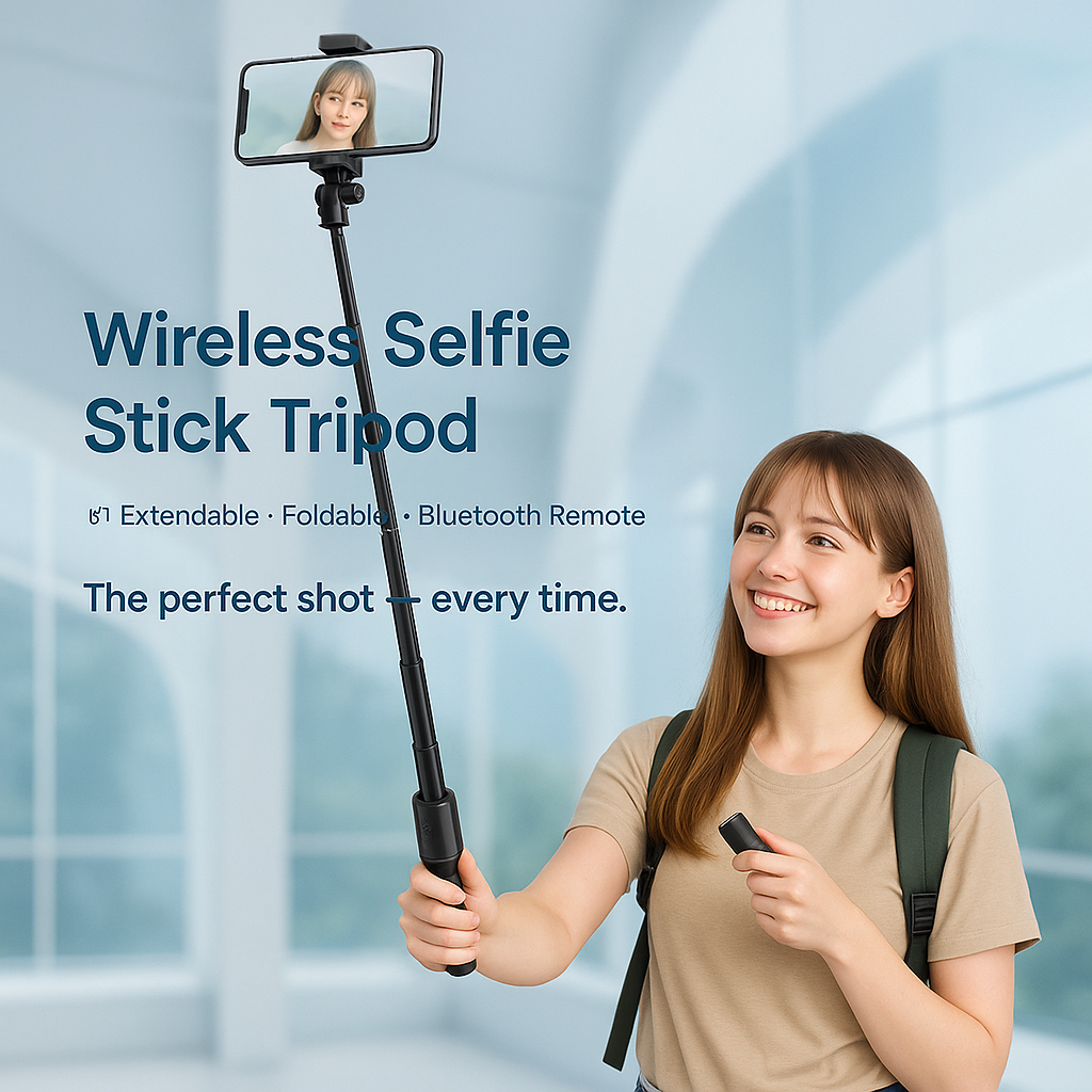 Extendable Wireless Selfie Stick Tripod with Remote