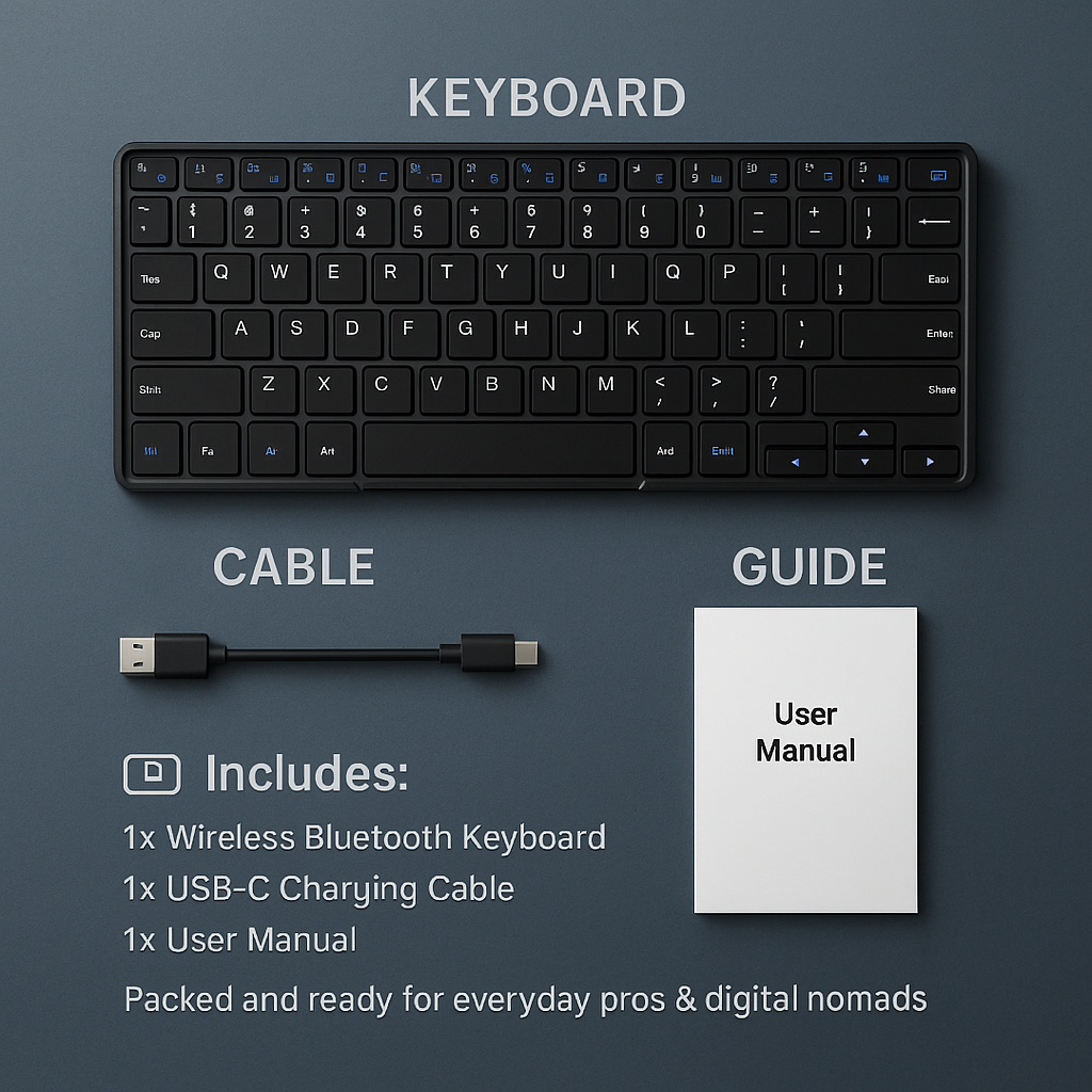 Universal Wireless Bluetooth Keyboard with Touchpad