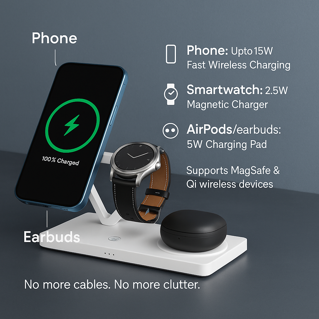 3 in 1 Wireless Charger Station