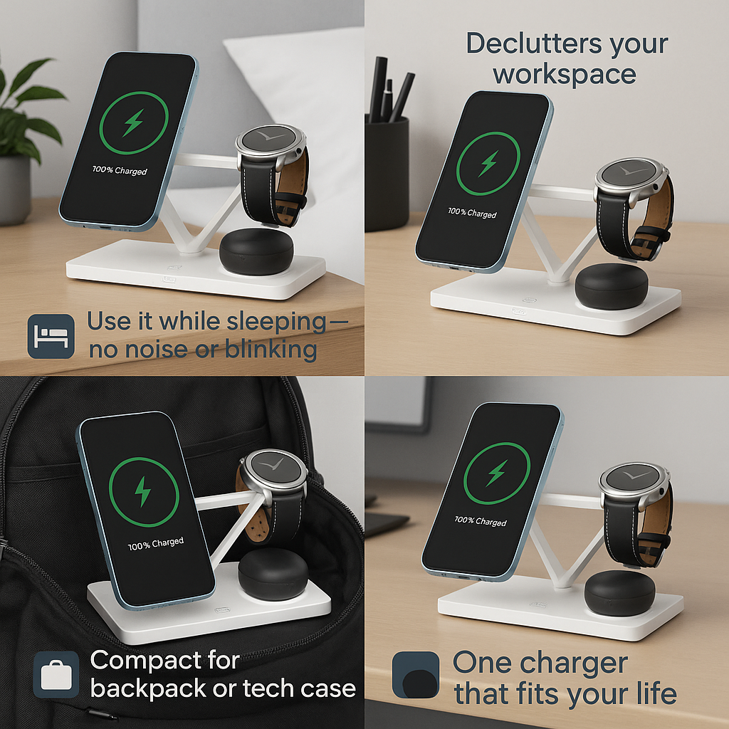 3 in 1 Wireless Charger Station