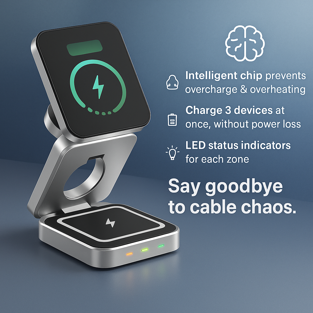 Tri-Fusion Wireless Charger Station