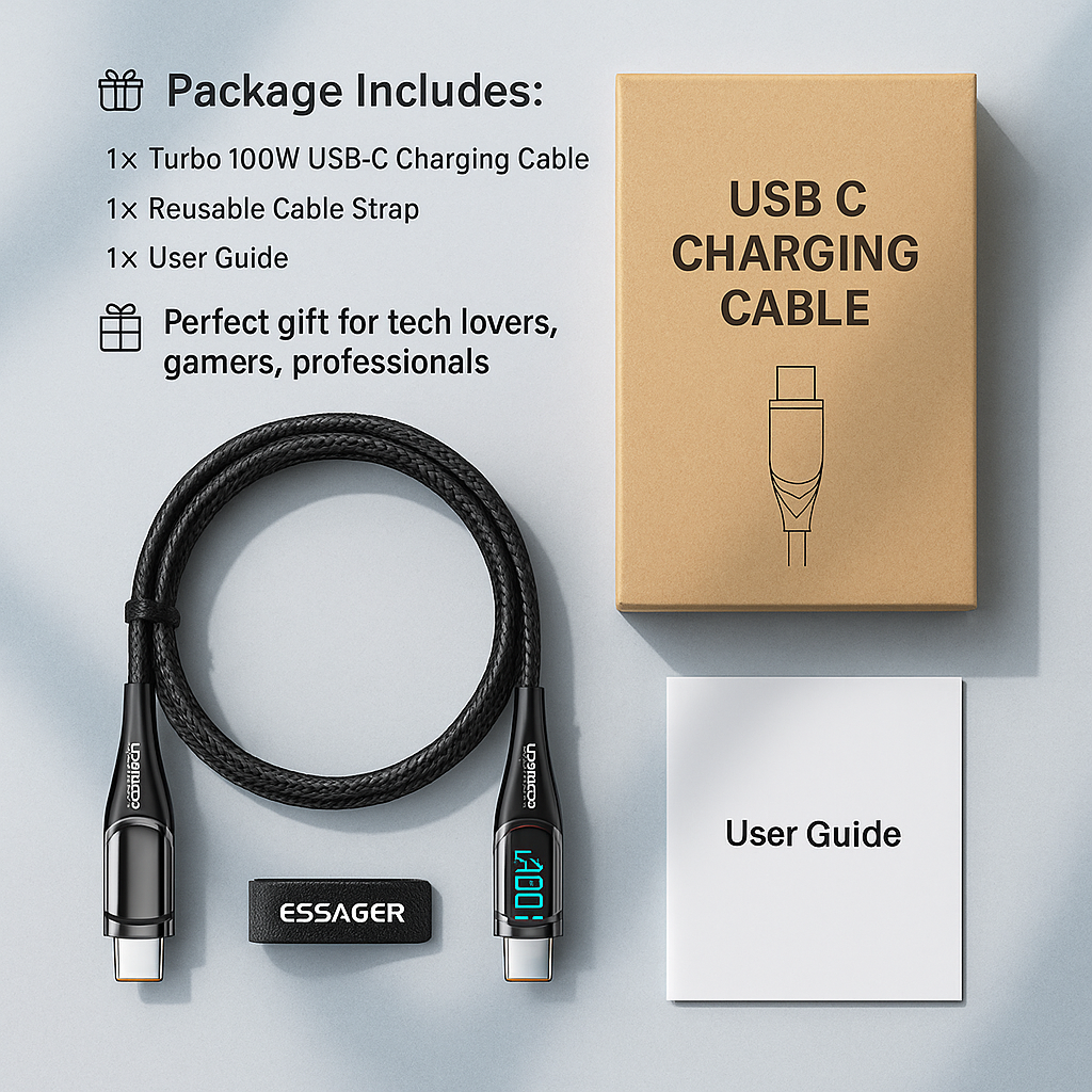 Turbo 100W Type C Super Fast Charging Cable