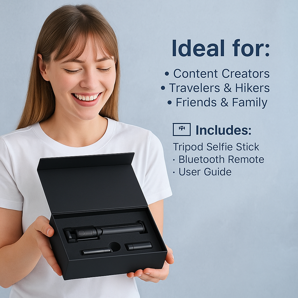 Extendable Wireless Selfie Stick Tripod with Remote