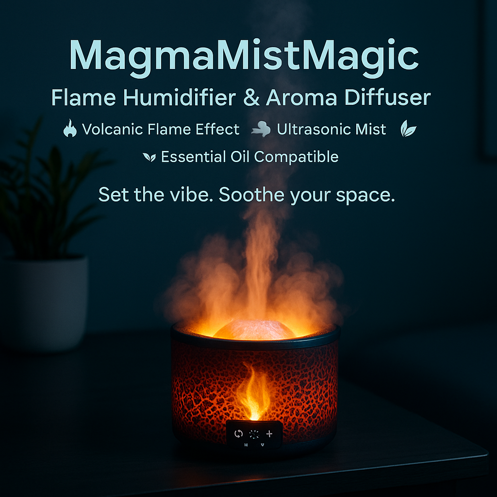 MagmaMistMagic- The Volcano Fire Flame Air Humidifier Aroma Diffuser