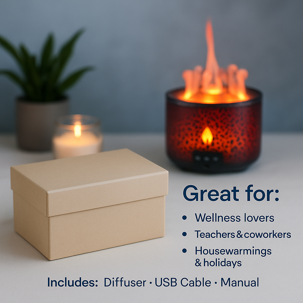 MagmaMistMagic- The Volcano Fire Flame Air Humidifier Aroma Diffuser