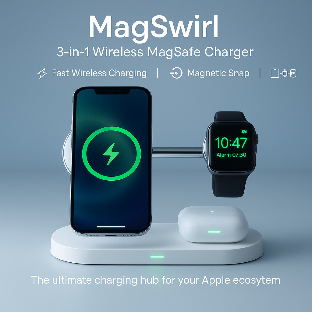 MagSwirl: The 3 in 1 Wireless Magsafe Charger