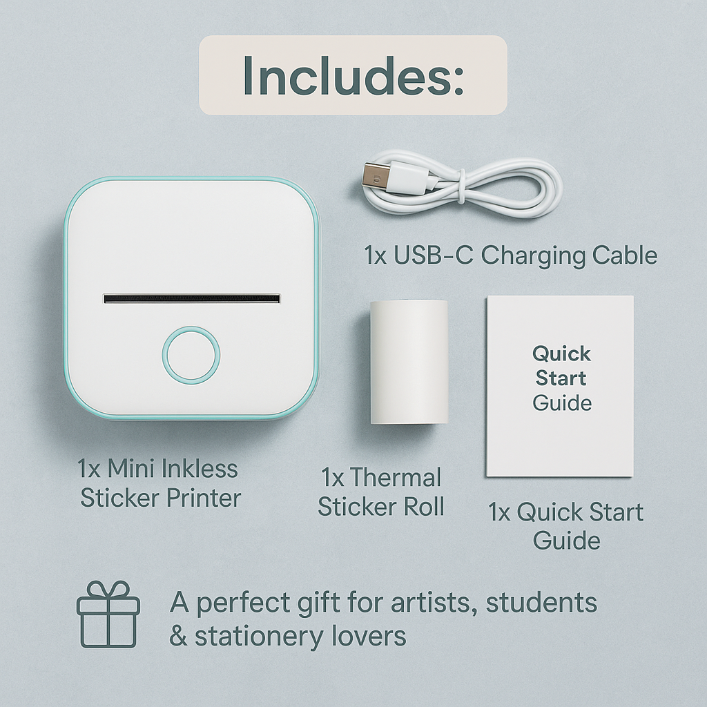 Mini Inkless Sticker Printer