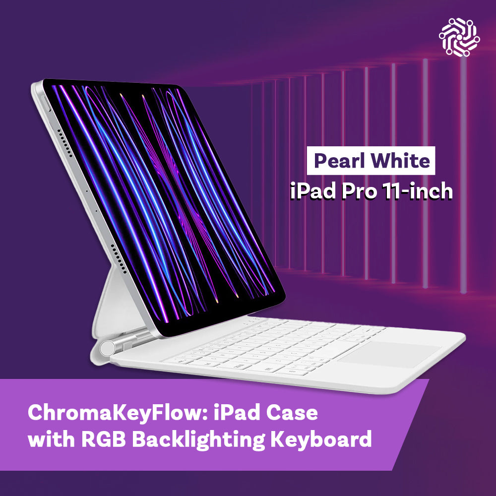 iPad Pro Pearl White Case and Keyboard