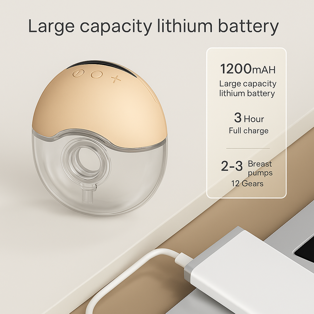 Wearable Electric Breast Pump – Hands-Free, BPA-Free, 12 Suction Modes & Quiet Operation for Busy Moms
