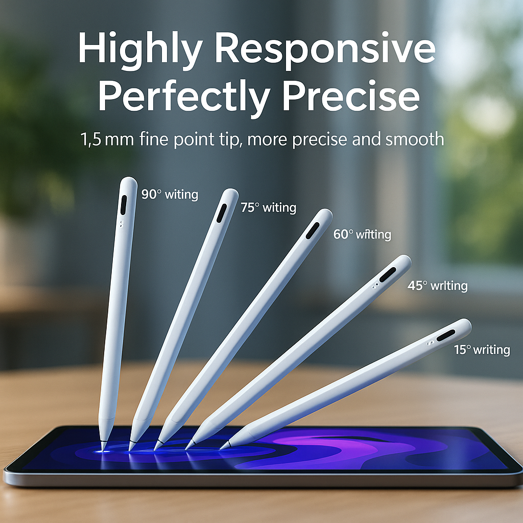 Universal Stylus Pen for iOS, Android & Windows – Fast Charging, Anti-Roll, Magnetic Tip, High Precision Drawing Tool