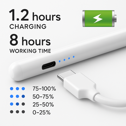 Universal Stylus Pen for iOS, Android & Windows – Fast Charging, Anti-Roll, Magnetic Tip, High Precision Drawing Tool