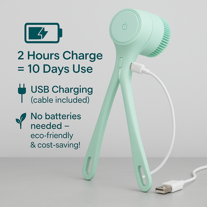 Electric Bath Brush with 5 Replaceable Heads – Long Handle, USB Rechargeable, Deep Cleansing & Exfoliating Body Scrubber