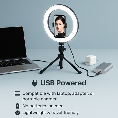 LED Selfie Ring Light with Tripod Stand & Phone Holder