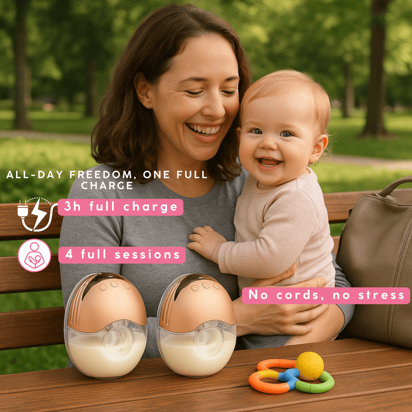 Wearable Electric Breast Pump – Hands-Free, BPA-Free, 12 Suction Modes & Quiet Operation for Busy Moms