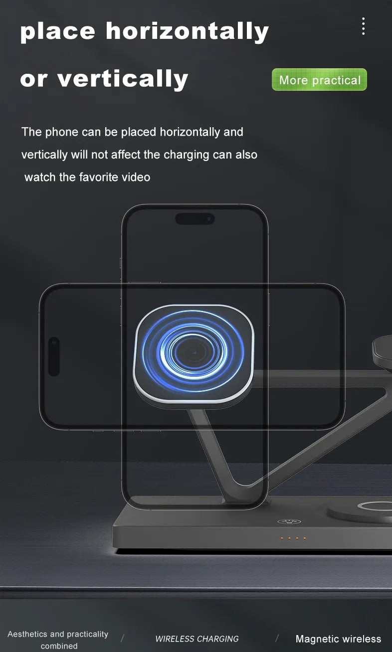 Adjustable 3 in 1 wireless charging station