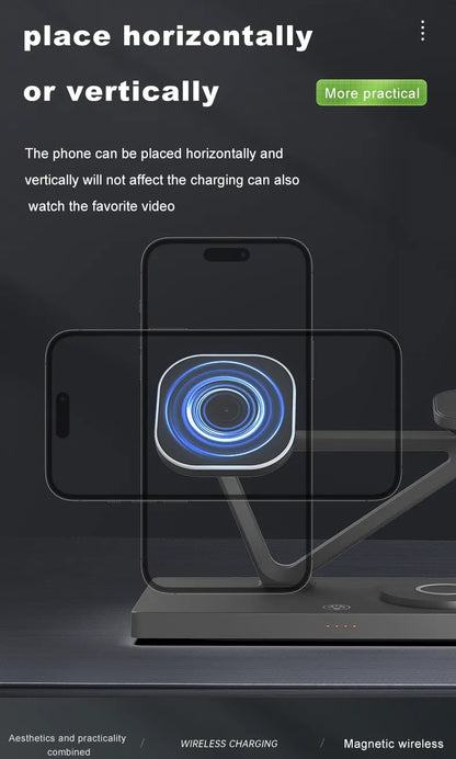 Adjustable 3 in 1 wireless charging station