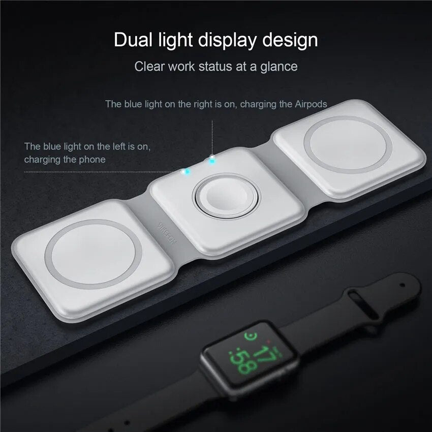 ProFoldMax: The Ultimate 3-in-1 Foldable Wireless Charger - Technoleep