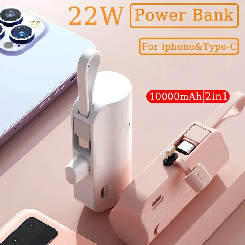 Mini portable charger for iPhone & Type C