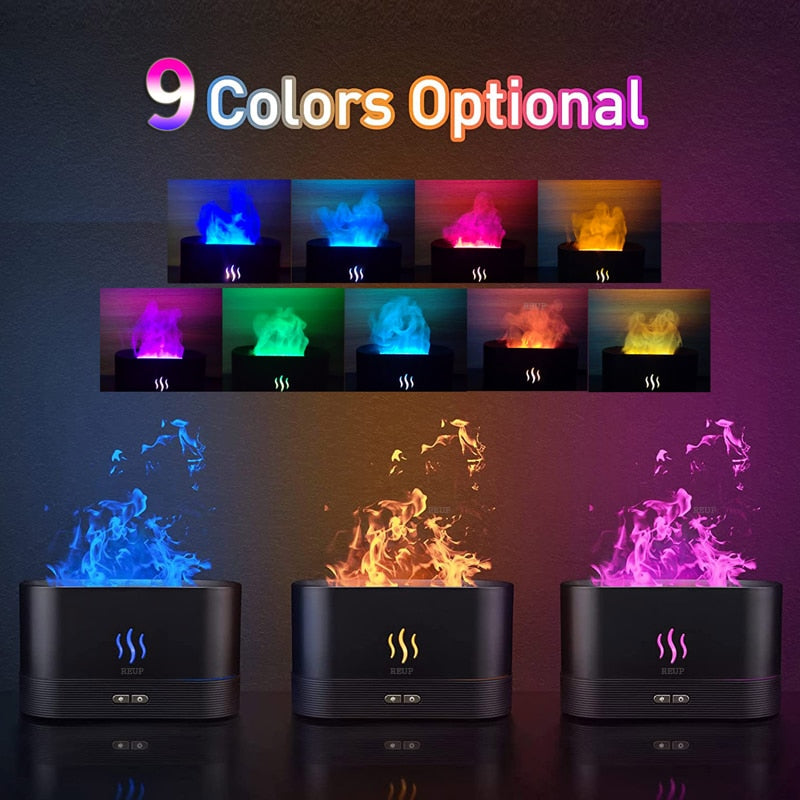 Colorful flame essential oil diffuser