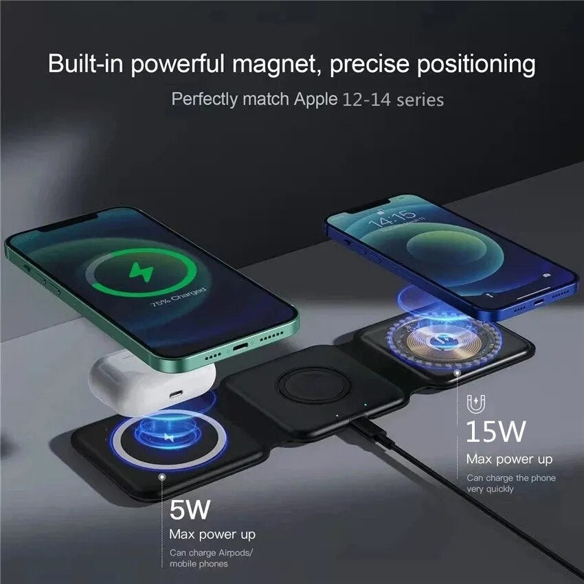 ProFoldMax: The Ultimate 3-in-1 Foldable Wireless Charger - Technoleep
