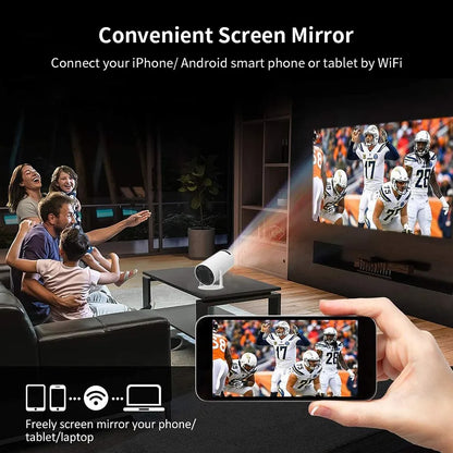 Easy screen mirror with portable projector