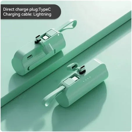 Green color small portable power bank