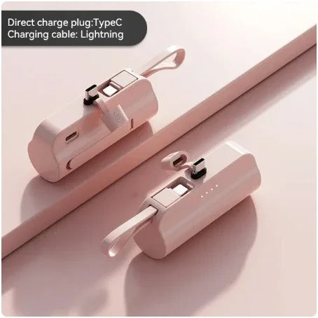 Pink color small portable power bank