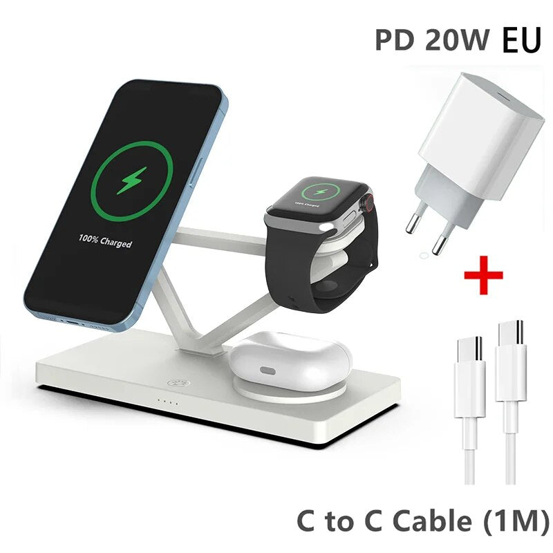 White 3 in 1 charging station